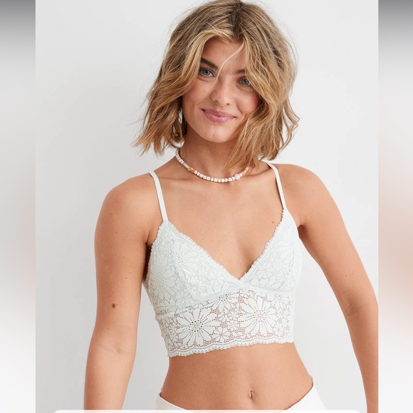 aerie Other - 🤍Aerie Lace Padded Longline Bralette